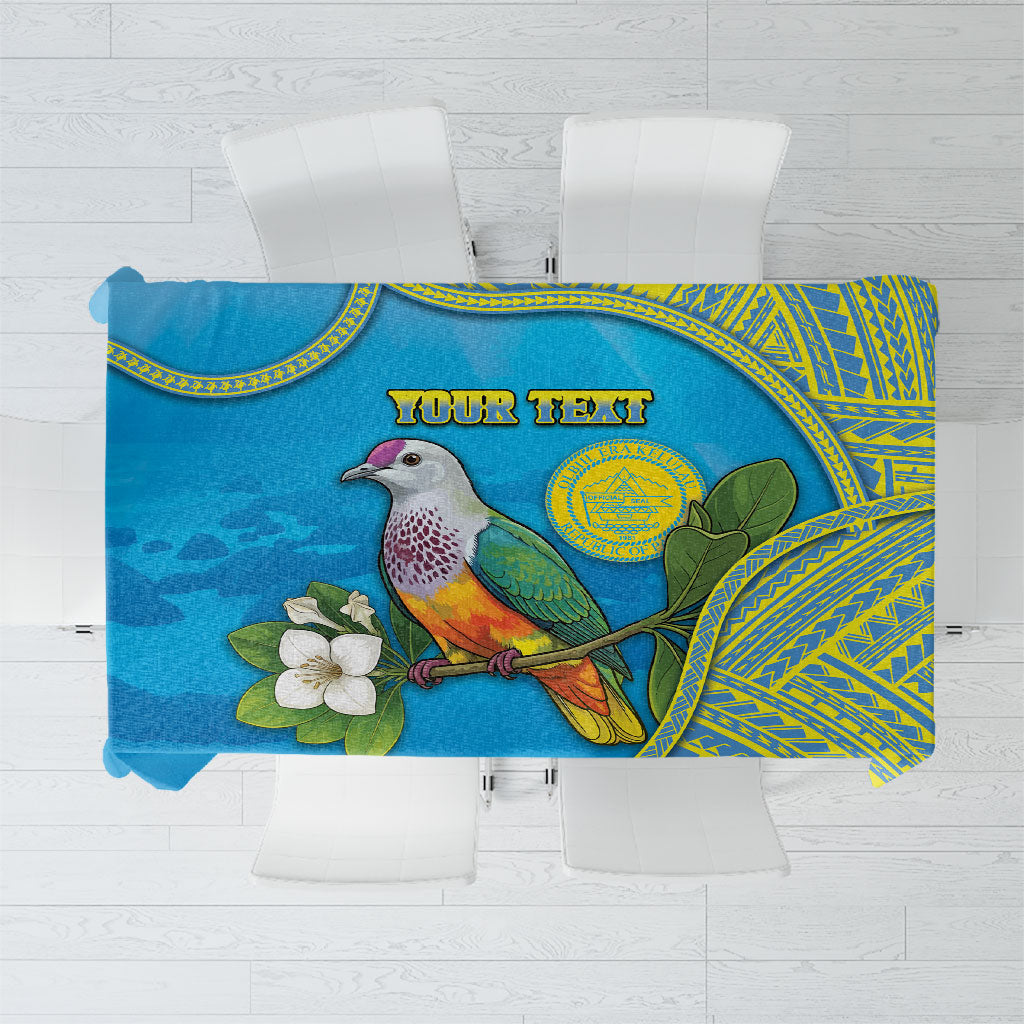 Personalised Palau Biib Bird Tablecloth Rur Flower And Rock Islands Patterns