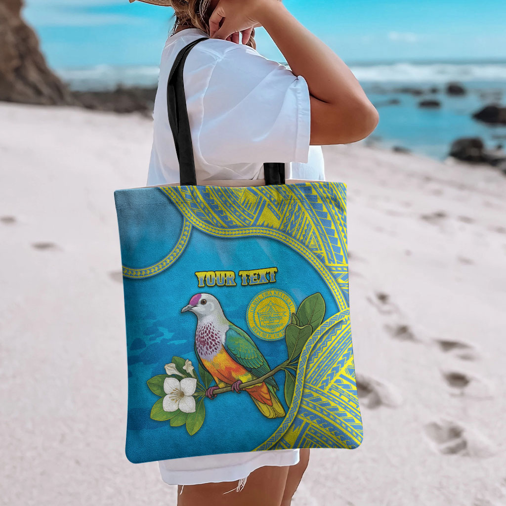 Personalised Palau Biib Bird Tote Bag Rur Flower And Rock Islands Patterns