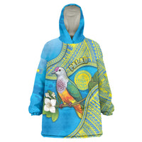 Personalised Palau Biib Bird Wearable Blanket Hoodie Rur Flower And Rock Islands Patterns