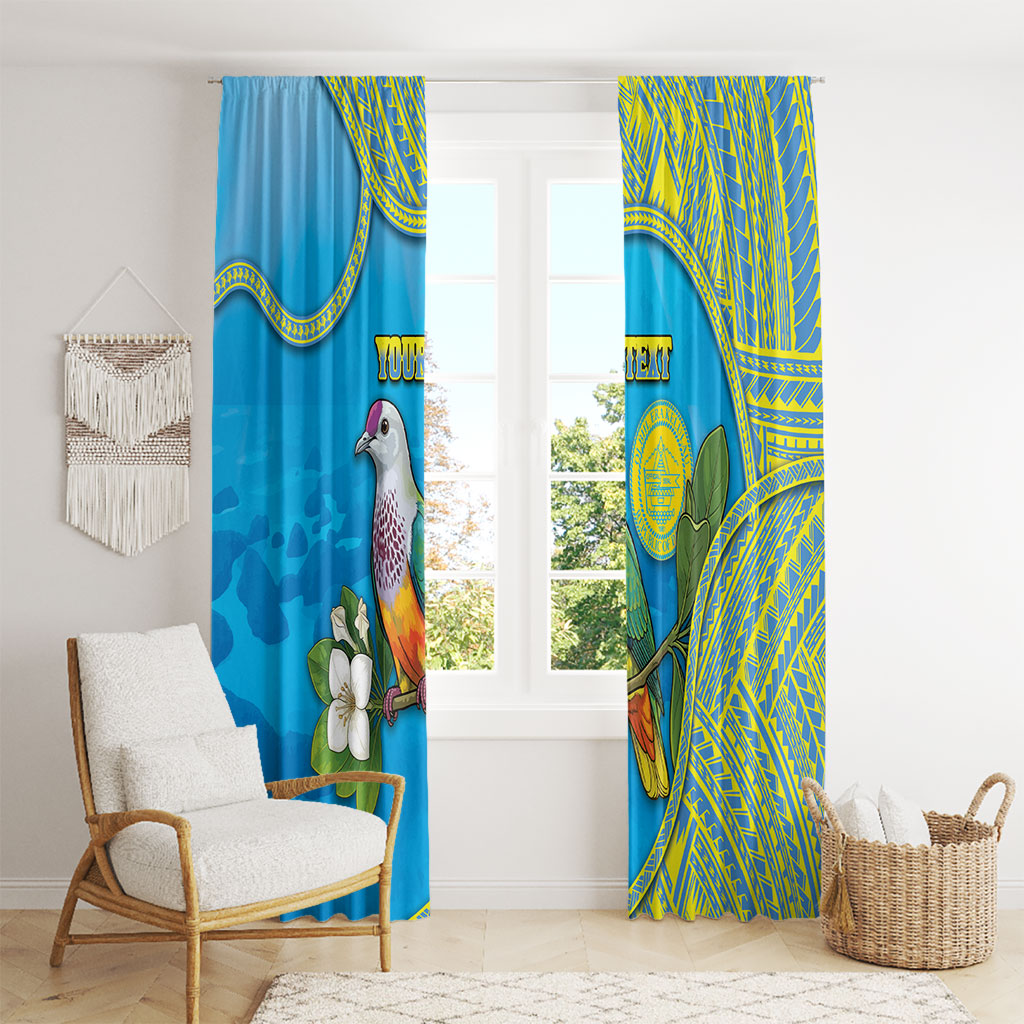 Personalised Palau Biib Bird Window Curtain Rur Flower And Rock Islands Patterns