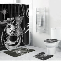 Guam Liberation Day Bathroom Set Black White Latte Stone Tribal Patterns