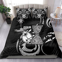 Guam Liberation Day Bedding Set Black White Latte Stone Tribal Patterns