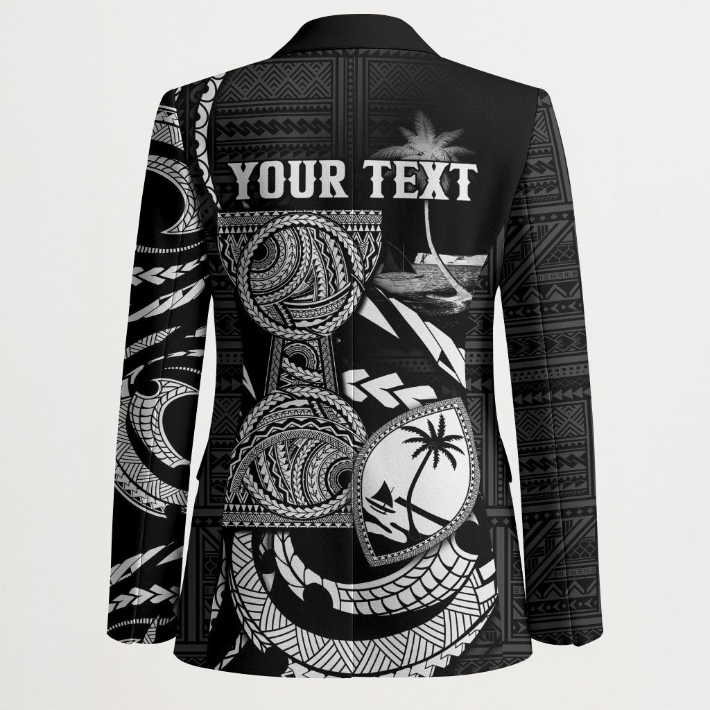 Personalised Guam Liberation Day Blazer Black White Latte Stone Tribal Patterns