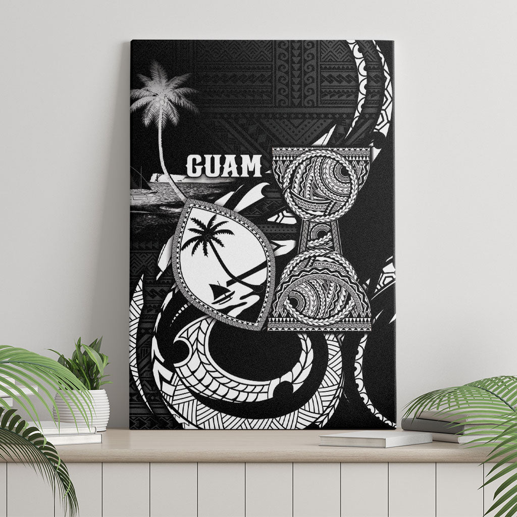 Guam Liberation Day Canvas Wall Art Black White Latte Stone Tribal Patterns