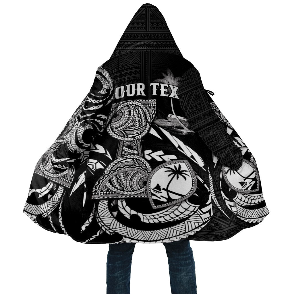 Personalised Guam Liberation Day Cloak Black White Latte Stone Tribal Patterns