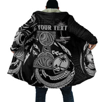 Personalised Guam Liberation Day Cloak Black White Latte Stone Tribal Patterns