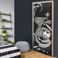 Personalised Guam Liberation Day Door Cover Black White Latte Stone Tribal Patterns