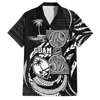 Personalised Guam Liberation Day Family Matching Tank Maxi Dress and Hawaiian Shirt Black White Latte Stone Tribal Patterns