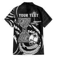 Personalised Guam Liberation Day Hawaiian Shirt Black White Latte Stone Tribal Patterns