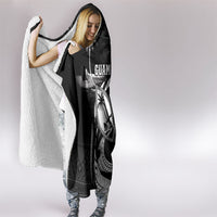 Guam Liberation Day Hooded Blanket Black White Latte Stone Tribal Patterns