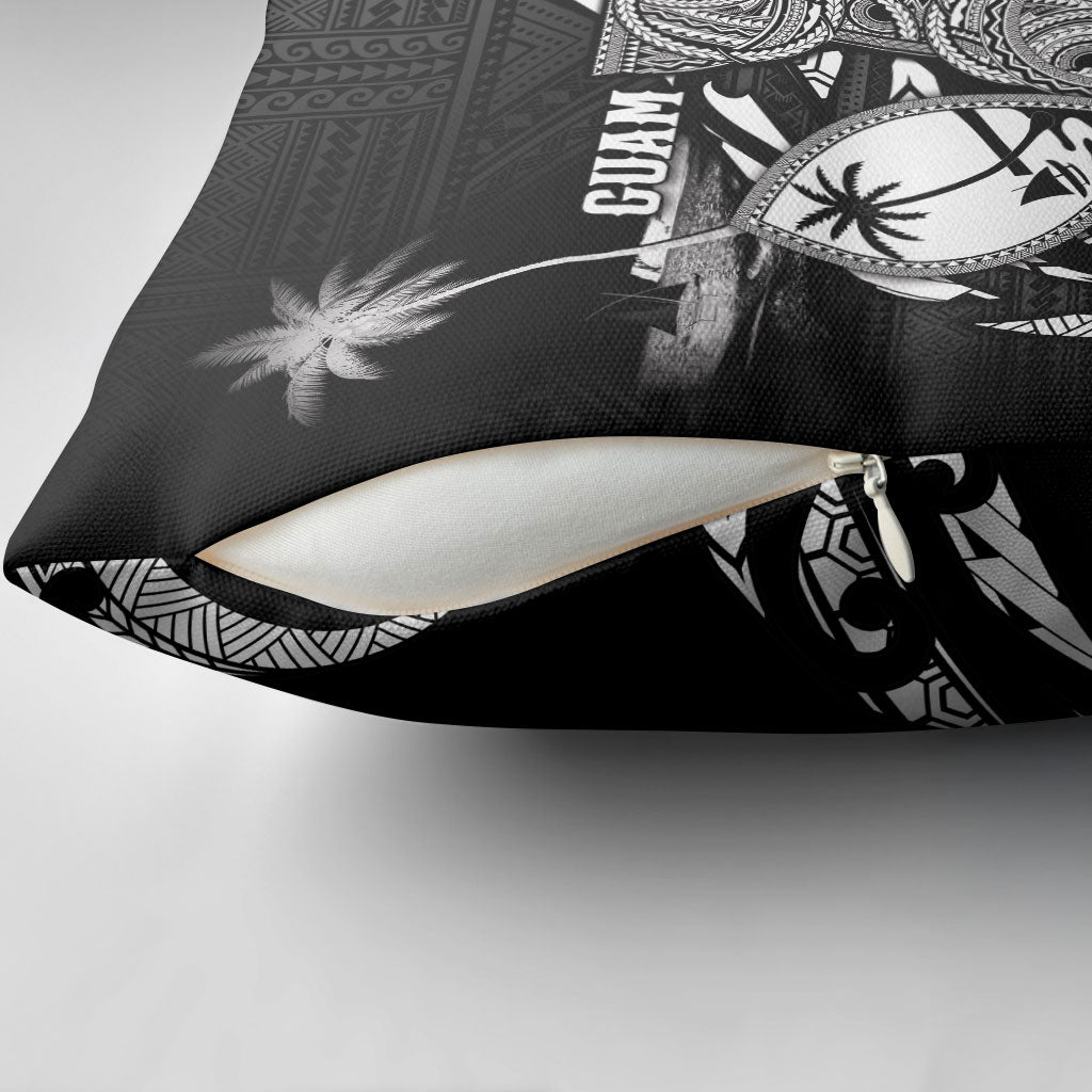 Guam Liberation Day Pillow Cover Black White Latte Stone Tribal Patterns