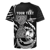 Personalised Guam Liberation Day Rugby Jersey Black White Latte Stone Tribal Patterns