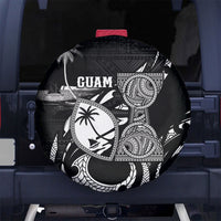 Guam Liberation Day Spare Tire Cover Black White Latte Stone Tribal Patterns