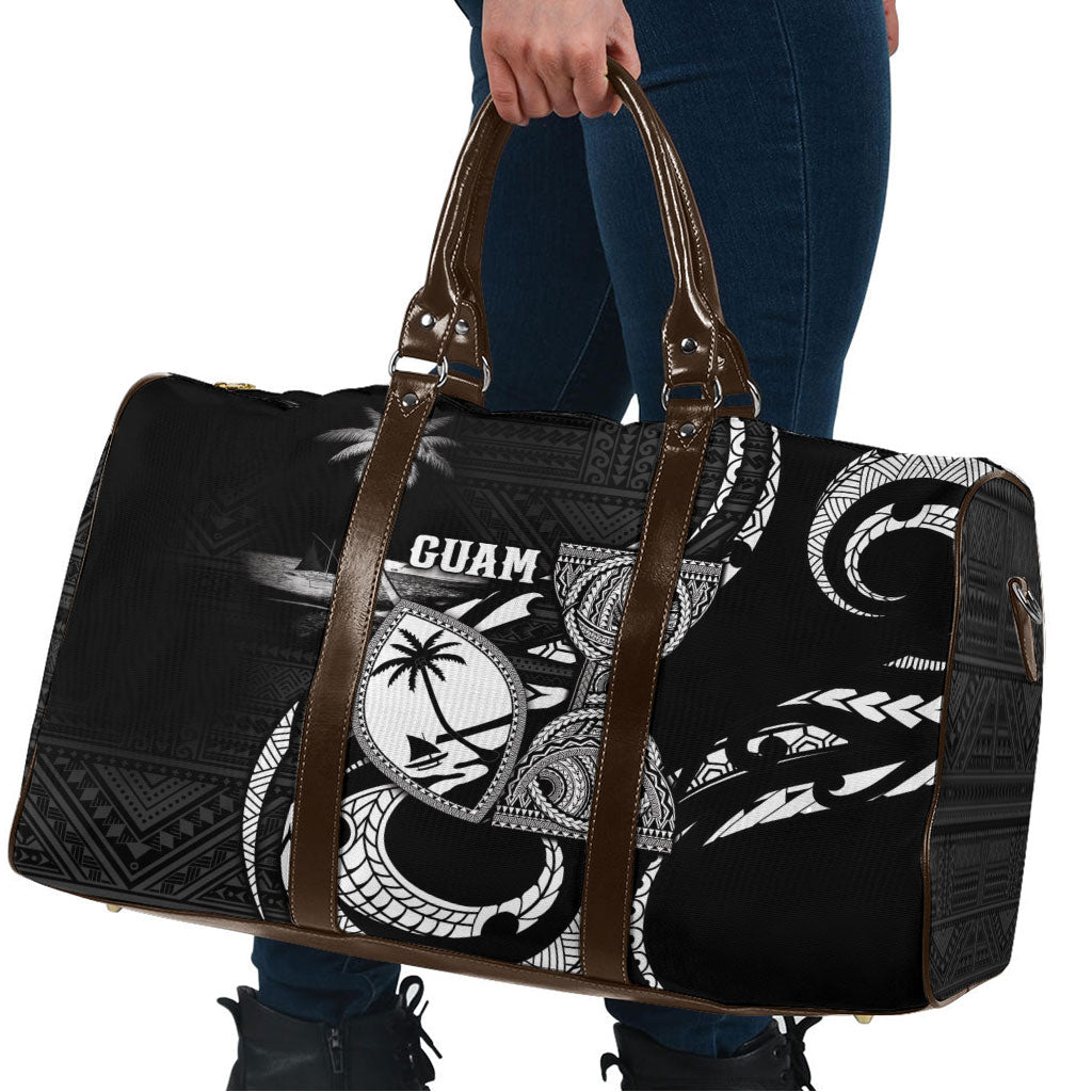 Guam Liberation Day Travel Bag Black White Latte Stone Tribal Patterns