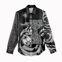 Personalised Guam Liberation Day Women Casual Shirt Black White Latte Stone Tribal Patterns