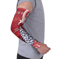 American Samoa Christmas Arm Sleeves Seashell Xmas Tree Tribal Waves - Polynesian Pride