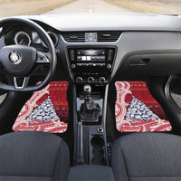 American Samoa Christmas Car Mats Seashell Xmas Tree Tribal Waves DT05 Set 2pcs - Front Red - Polynesian Pride