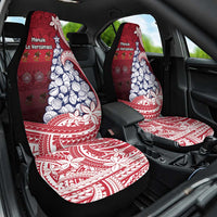 American Samoa Christmas Car Seat Cover Seashell Xmas Tree Tribal Waves DT05 One Size Red - Polynesian Pride