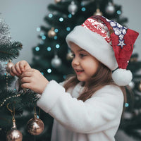 American Samoa Christmas Santa Hat Seashell Xmas Tree And Waves Patterns - Polynesian Pride