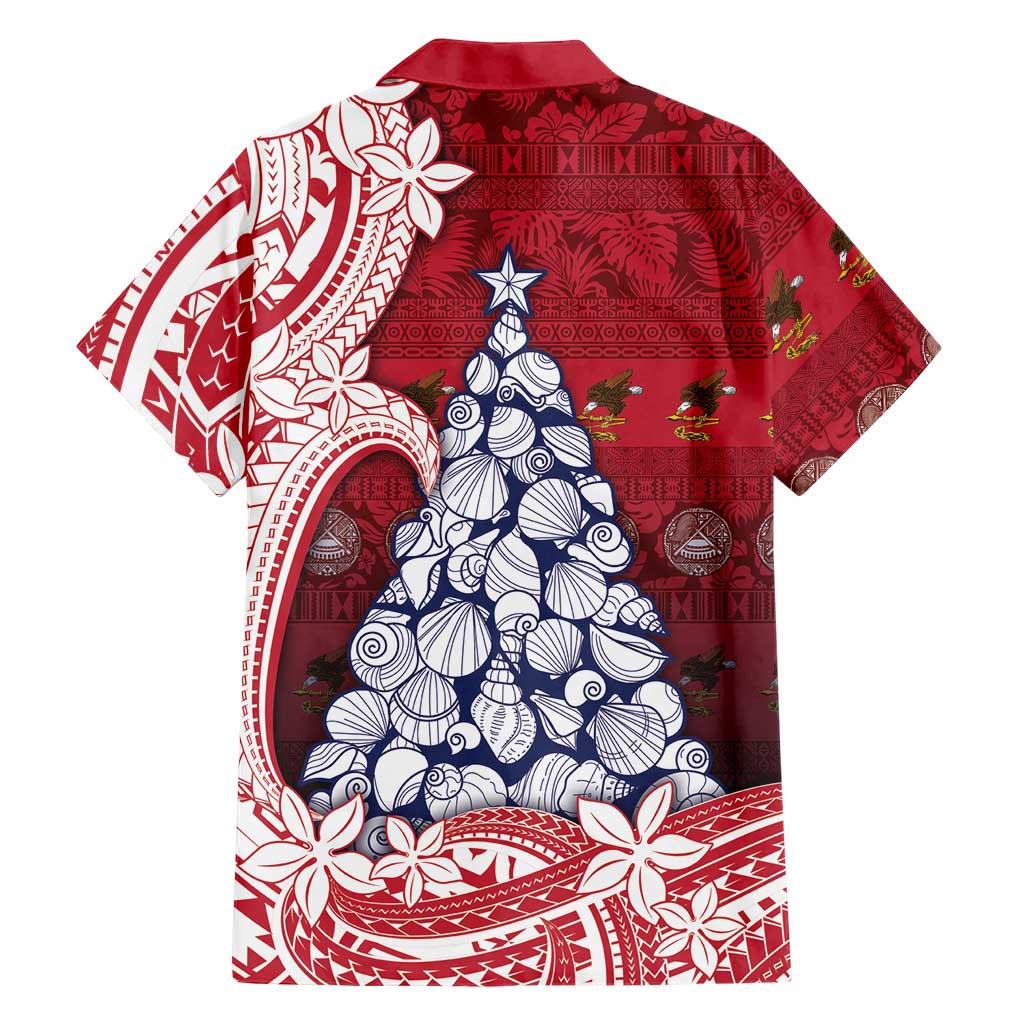 American Samoa Christmas Hawaiian Shirt Seashell Xmas Tree Tribal Waves DT05 - Polynesian Pride