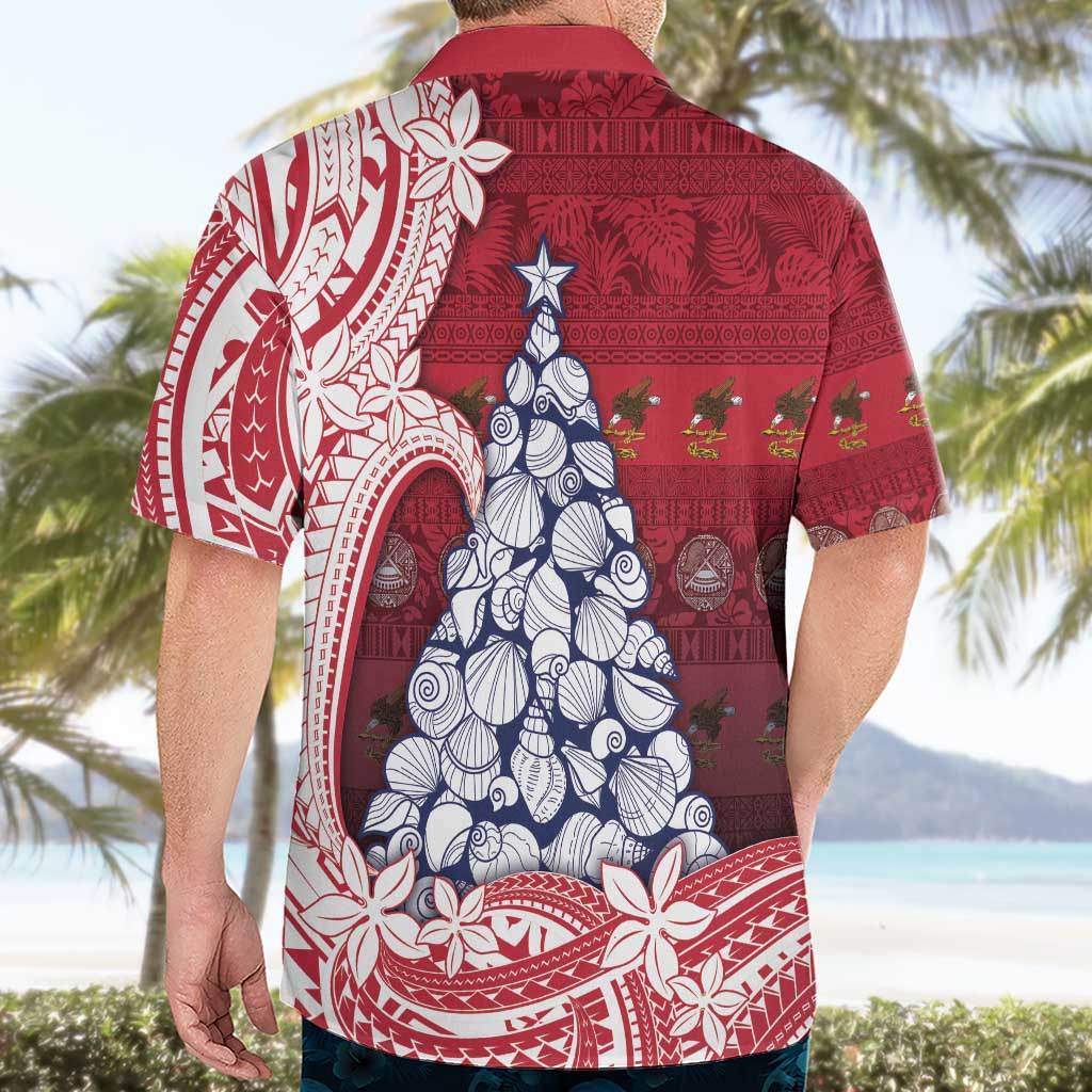American Samoa Christmas Hawaiian Shirt Seashell Xmas Tree Tribal Waves DT05 - Polynesian Pride