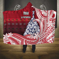 American Samoa Christmas Hooded Blanket Seashell Xmas Tree Tribal Waves DT05 - Polynesian Pride