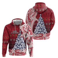 American Samoa Christmas Hoodie Seashell Xmas Tree Tribal Waves DT05 - Polynesian Pride