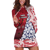 American Samoa Christmas Hoodie Dress Seashell Xmas Tree Tribal Waves - Polynesian Pride