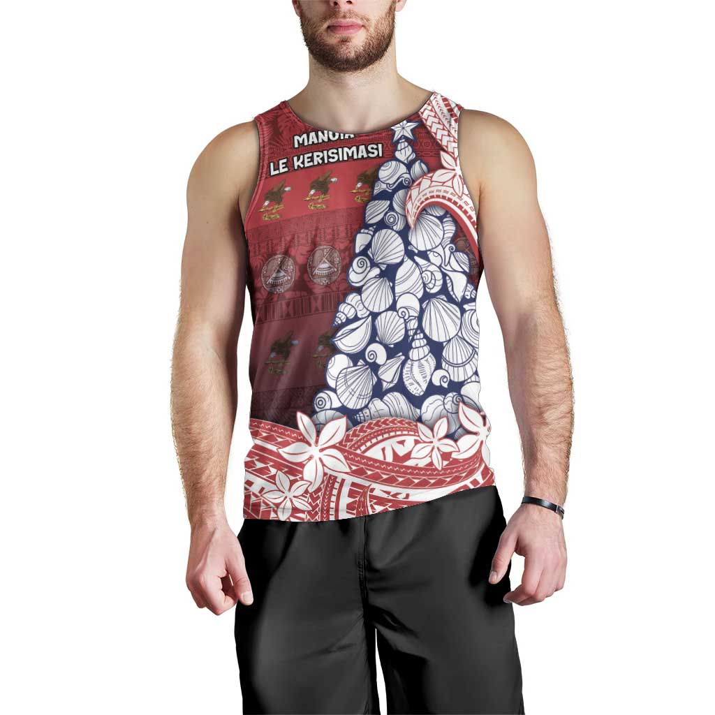 American Samoa Christmas Men Tank Top Seashell Xmas Tree Tribal Waves DT05 - Polynesian Pride