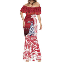 American Samoa Christmas Mermaid Dress Seashell Xmas Tree Tribal Waves - Polynesian Pride