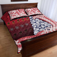 American Samoa Christmas Quilt Bed Set Seashell Xmas Tree Tribal Waves - Polynesian Pride