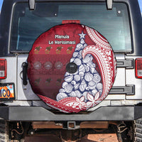 American Samoa Christmas Spare Tire Cover Seashell Xmas Tree Tribal Waves - Polynesian Pride