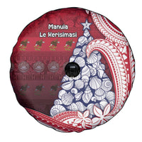 American Samoa Christmas Spare Tire Cover Seashell Xmas Tree Tribal Waves - Polynesian Pride