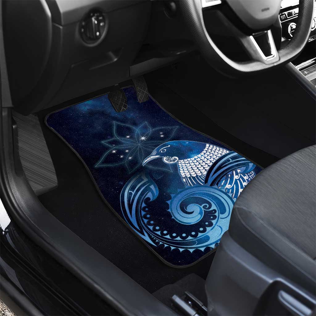 New Zealand Matariki Car Mats Maori Tui Bird Blue Galaxy