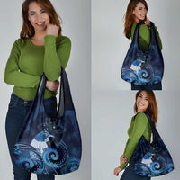 New Zealand Matariki Grocery Bag Maori Tui Bird Blue Galaxy