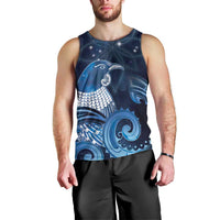 New Zealand Matariki Men Tank Top Maori Tui Bird Blue Galaxy
