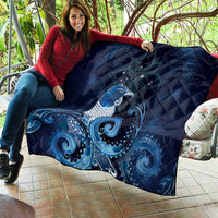 New Zealand Matariki Quilt Maori Tui Bird Blue Galaxy