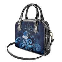 New Zealand Matariki Shoulder Handbag Maori Tui Bird Blue Galaxy