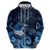 New Zealand Matariki Zip Hoodie Maori Tui Bird Blue Galaxy