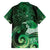 New Zealand Matariki Family Matching Puletasi and Hawaiian Shirt Maori Tui Bird Green Galaxy