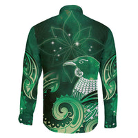New Zealand Matariki Family Matching Summer Maxi Dress and Hawaiian Shirt Maori Tui Bird Green Galaxy
