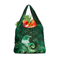 New Zealand Matariki Grocery Bag Maori Tui Bird Green Galaxy