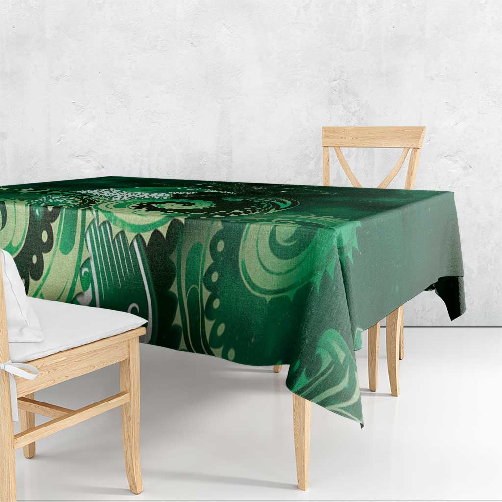 New Zealand Matariki Tablecloth Maori Tui Bird Green Galaxy