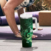 New Zealand Matariki Tumbler With Handle Maori Tui Bird Green Galaxy