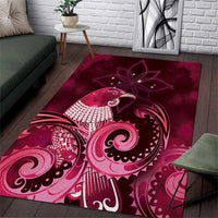 New Zealand Matariki Area Rug Maori Tui Bird Magenta Galaxy
