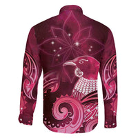 New Zealand Matariki Family Matching Mermaid Dress and Hawaiian Shirt Maori Tui Bird Magenta Galaxy