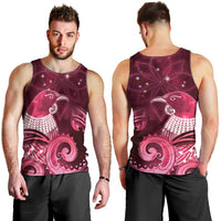 New Zealand Matariki Men Tank Top Maori Tui Bird Magenta Galaxy