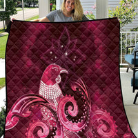 New Zealand Matariki Quilt Maori Tui Bird Magenta Galaxy