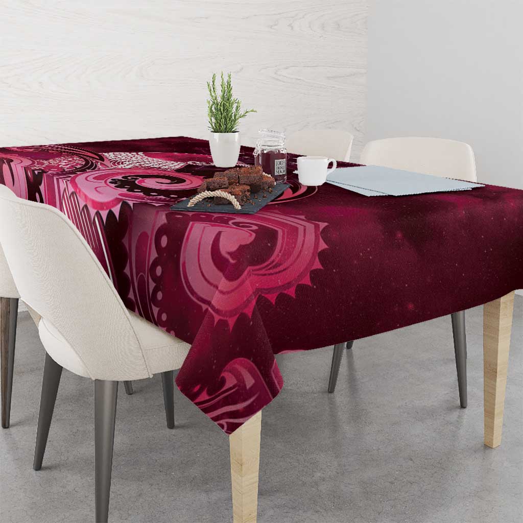 New Zealand Matariki Tablecloth Maori Tui Bird Magenta Galaxy