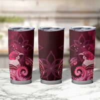 New Zealand Matariki Tumbler Cup Maori Tui Bird Magenta Galaxy